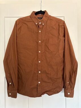 RW&CO. Men's Rust Brown Button-Down Oxford Shirt